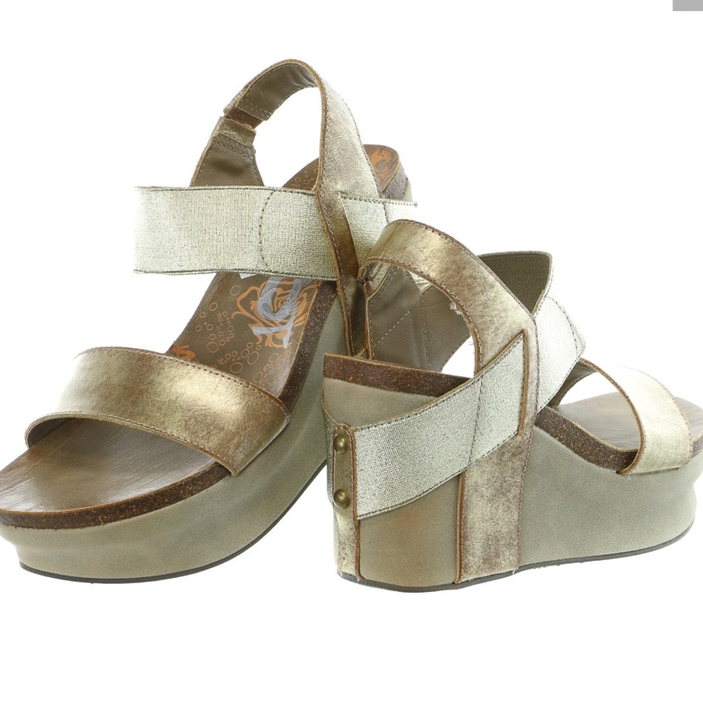 OTBT Gold Bushnell Wedge Sandals